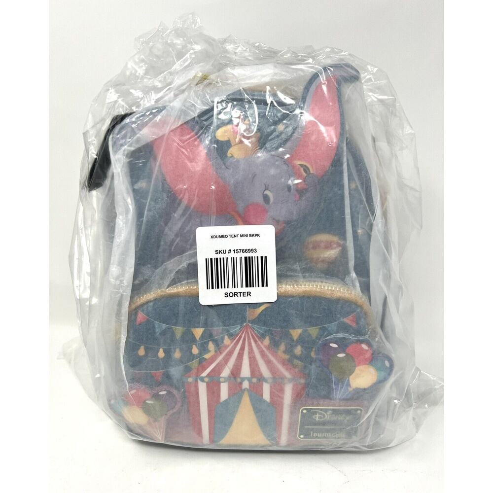 Loungefly Dumbo Mini Backpack BALLOONS Bright Pink & Turquoise Circus DISNEY - Picture 2 of 8